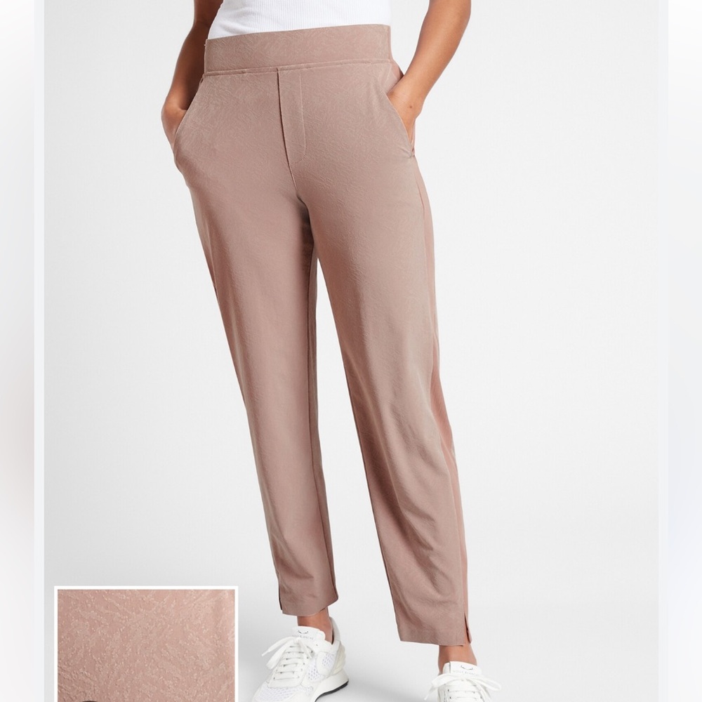 Athleta Brooklyn Textured Ankle Pants, Soft Tan, Excellent condition.